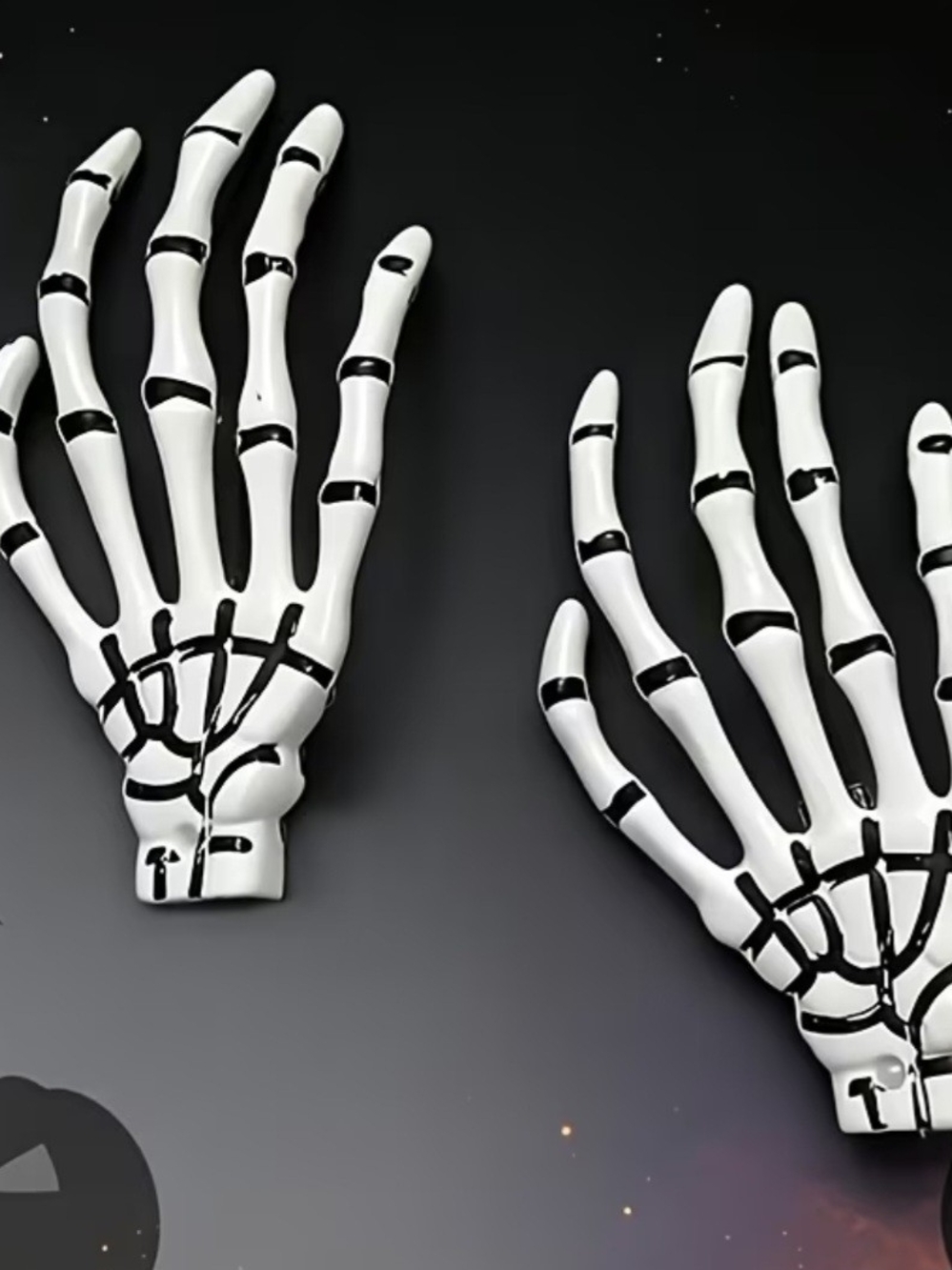 Y2k Halloween Skeleton White Hand Hair Clips barretts Set of 2 pcs